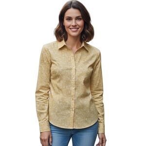 Pure Collection Yellow Floral Button Down Shirt